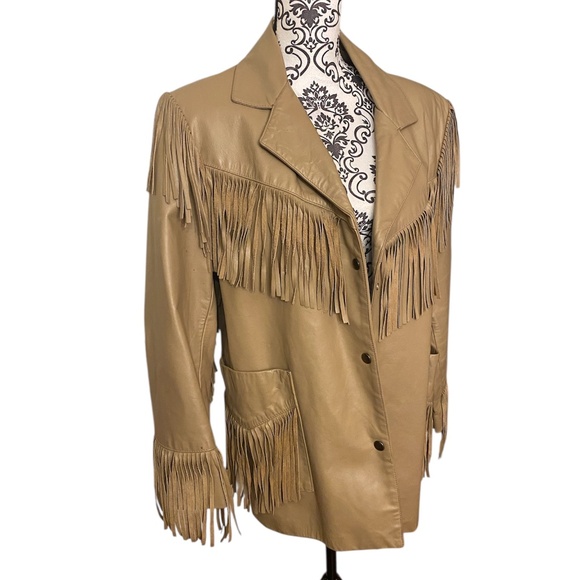Vintage Fringe Genuine Leather Jacket Size Small - Picture 2 of 4